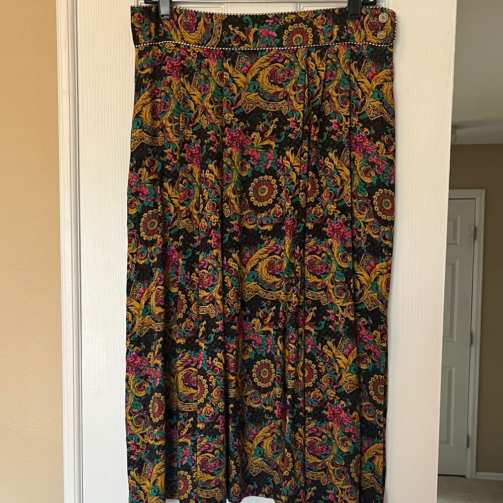 Evan Picone Multicolor Floral A-Line Skirt Sz 8